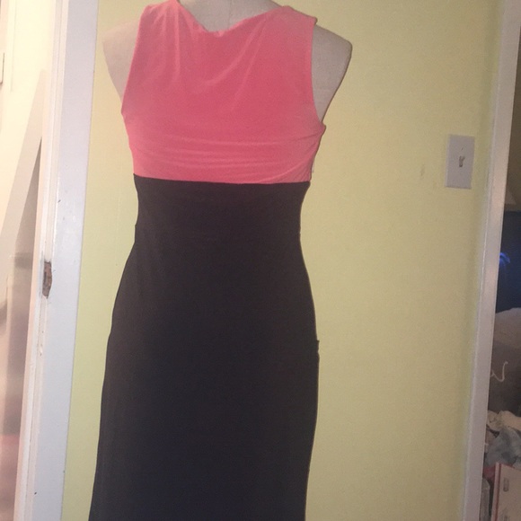 Coral and Chocolate Brown Bisou Bisou  Dress - Picture 7 of 8